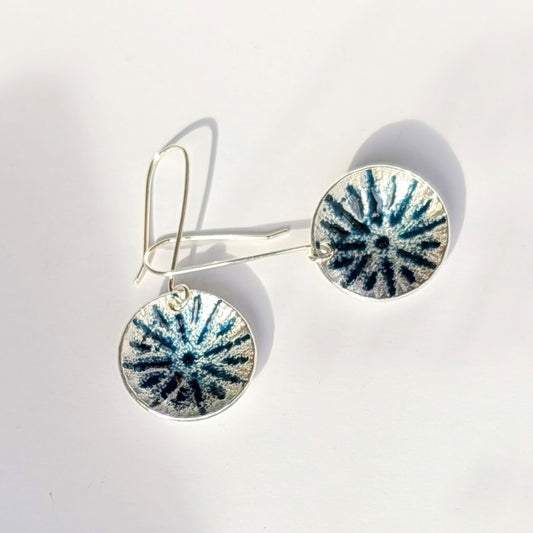 Fine Silver Enamelled Earrings