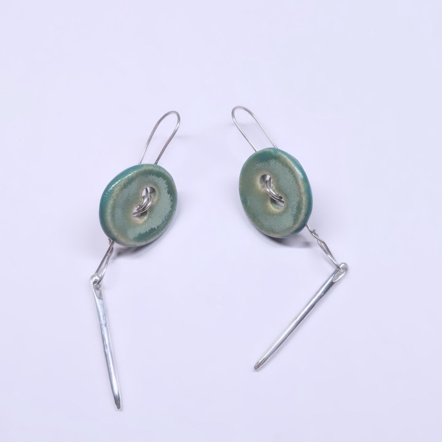 Ceramic Buttons Drop Earrings