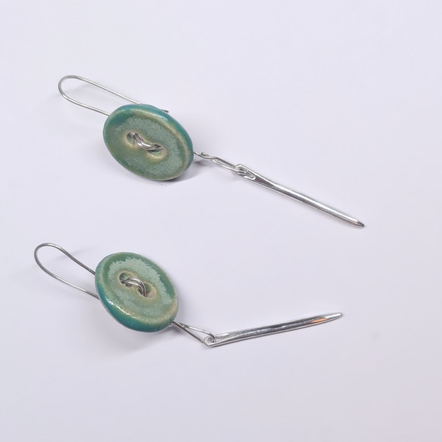 Ceramic Buttons Drop Earrings
