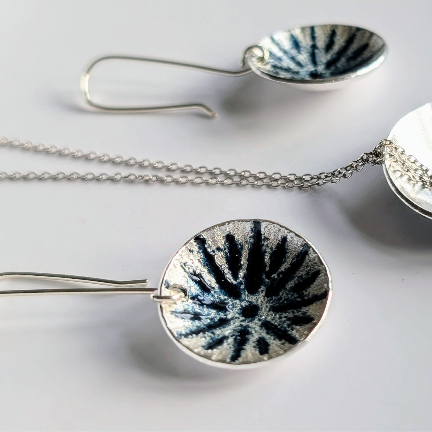 Fine Silver Enamelled Earrings