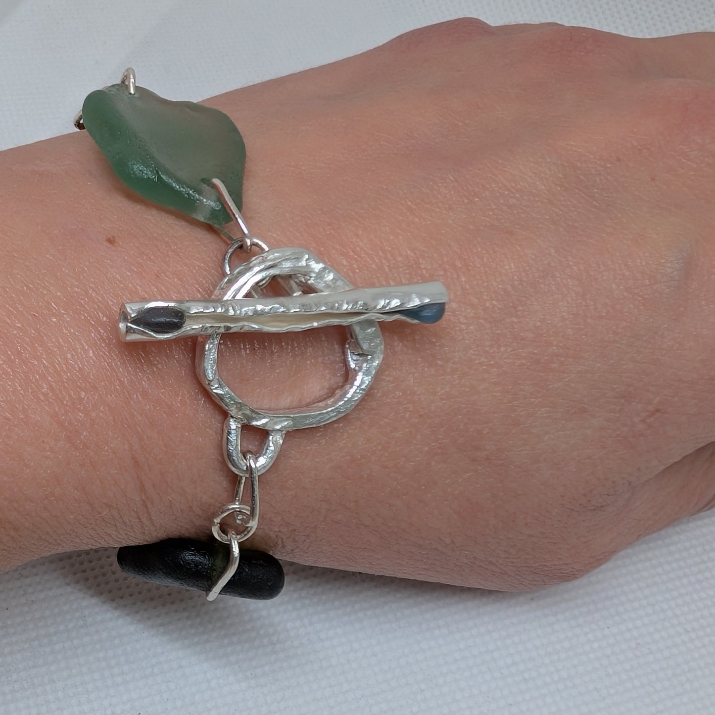 Sea Glass Silver Bracelet