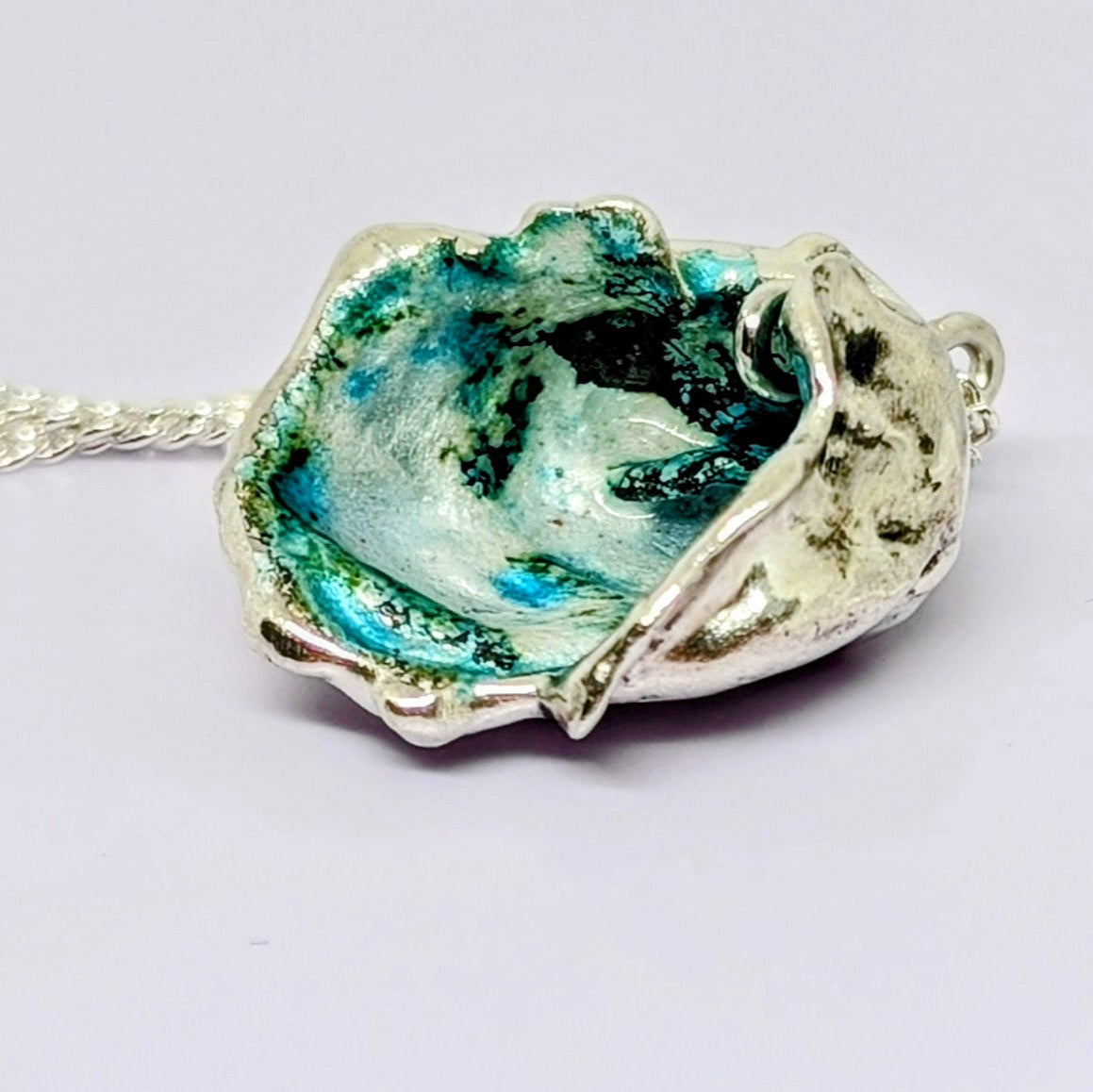 "Deep Ocean" silver enamelled pendant