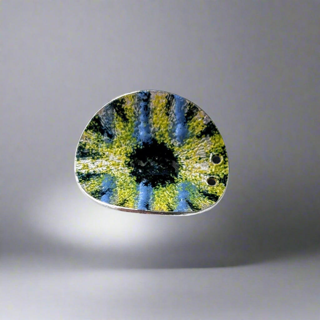 Fine Silver Enamelled Disc Pendant